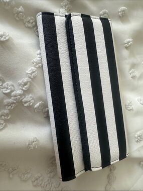 Kut from the Kloth Black and White Striped Wallet Clutch